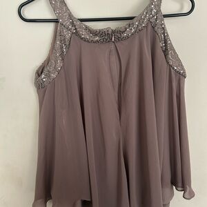 Sequin Embellished Taupe Women's Top